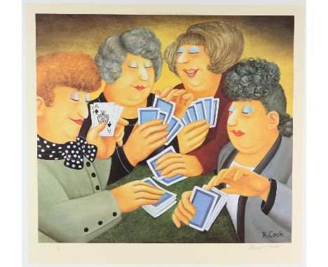Beryl Cook (British, 1926-2008), 'A Full House', lithograph in colours, ed. 1/650, signed in pencil to margin, 40 x 45cm, unf