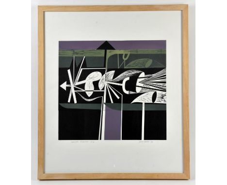 Peter Green (1933) "Moonlight Phantom" wood cut print, signed, dated 98 and numbered 6/8 62cm x 54cm