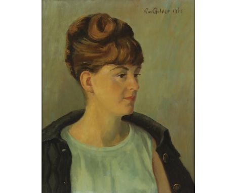 R Gilder (British, twentieth century), portrait of a lady (1965), oil on canvas, signed and dated upper right, 50.5 x 40.5cm,
