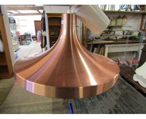 Mid century copper rise and fall ceiling light 