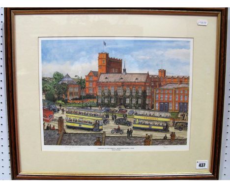 Terry Gorman, "Sheffield University, Western Bank c.1955", limited edition print 51/500, signed in pencil lower right.