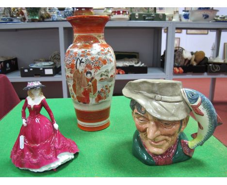 A Worcester Figurine 'Christina' Les Petite's, Doulton 'The Poacher' character jug, Kutani style vase, 30cm tall.