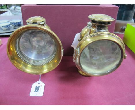 Lucas of Birmingham, 153 Calcia Toura Brass Road Lamp, another Lucas Acetylene King of the Road No. 262. (2)