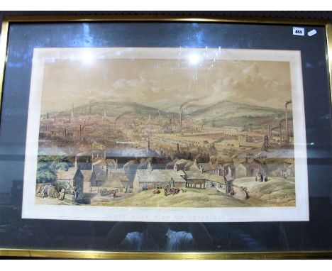 A XIX Century William Ibbitt Print - South East View of Sheffield, published April 7th 1855 by Wm Ibbitt, 152 Broad Lane, She