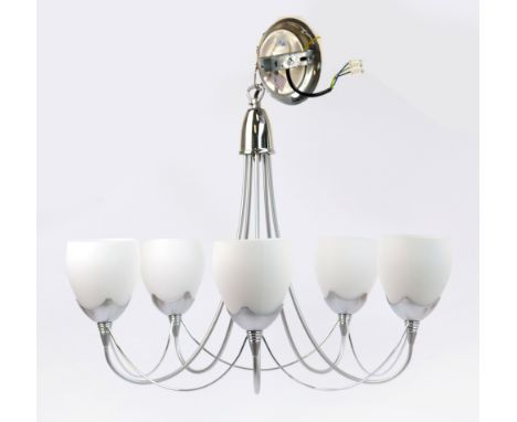 A contemporary five light scrolling electrolier, height approx 45cm.