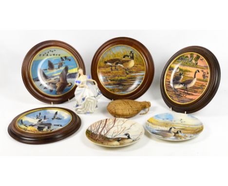 A Royal Doulton figure; HN3263 "Beatrice", a set of six collector's plates by Donald Pentz for Dominion China showing Canada 