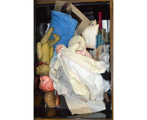 An early 20th century Simon and Halbig bisque porcelain headed doll with open/close eyes and open mouth revealing two teeth, 