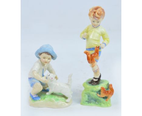 Two Royal Worcester porcelain figures modelled by F.G. Doughty; 3457 "September", and 3441 "August". CONDITION REPORT: Both i