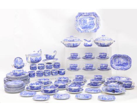 A quantity of Spode Italian blue and white dinner and tea ware, some seconds. CONDITION REPORT: Surface scratches. Generally 