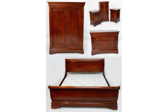 a brigitte forestier cherry wood six piece bedroom suite comprising