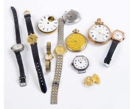 A mixed lot of watches comprising a 1980's Omega stainless steel Geneve Chronostop, a 1920's silver cased manual wind wristwa