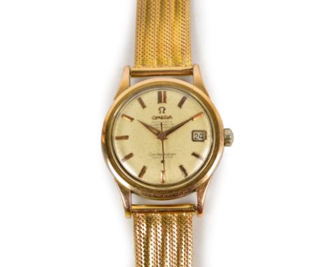 OMEGA; a gentleman's 1970's stainless steel Constellation Calendar wristwatch with circular dial set with baton numerals, on 