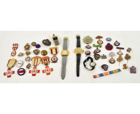 A quantity of predominantly enamel badges to include The National Egg Collection for the Wounded, British Legion, Ministry of