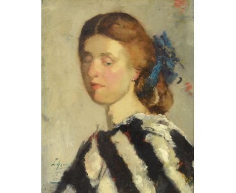 LIZZY ANSINGH (1875-1945); oil on canvas, portrait study of a young woman believed to be Coba Ritsema, signed, indistinctly d