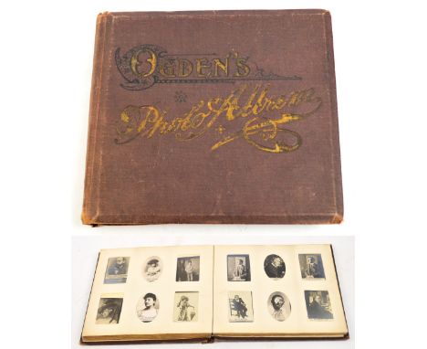 A small Ogden's photo album containing a selection of predominantly portrait photographs.