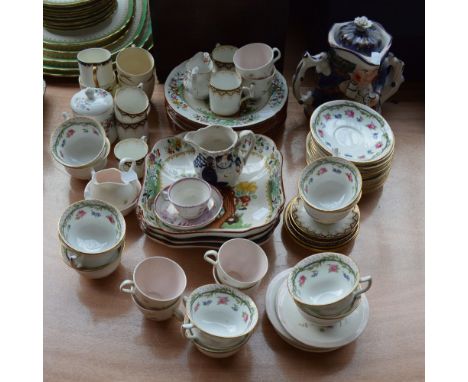 A quantity of decorative ceramics including Copeland Spode plates, Aynsley tea ware, a Foley floral decorated part coffee set