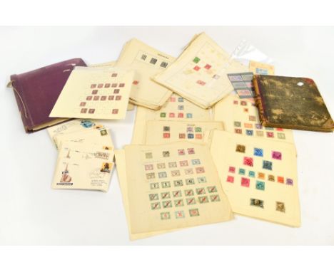 A collection of ephemera to include an album of British and World stamps, a 19th century musical manuscript, etc.