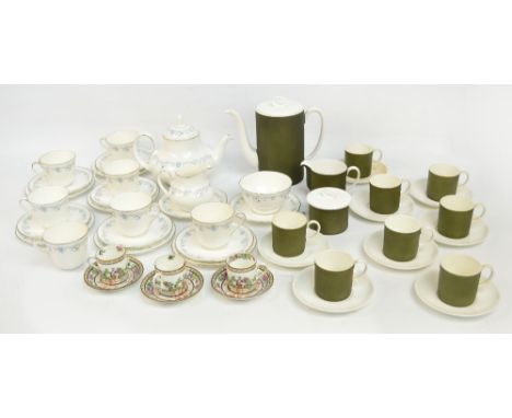 A Royal Doulton tea service in "Angelique" pattern, blue floral design on white ground, a Susie Cooper for Wedgwood part tea 