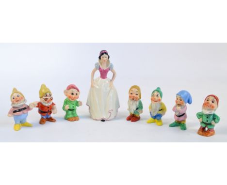 A set of Goebel figures; Snow White and the Seven Dwarfs, Snow White numbered 1721215, the Dwarfs with various impressed or p