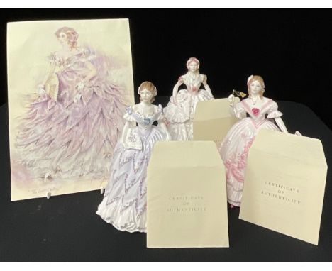 Royal Worcester figures, The Last Waltz, 6,433 of 12,500, with preliminary sketch print and certificate of authenticity; Roya