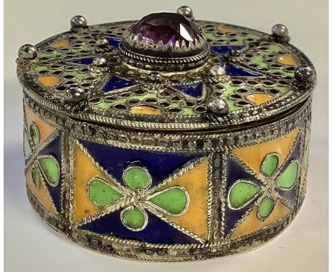 A Russian silver and enamel box 