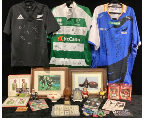 Sport - Rugby - a signed All Blacks Rugby shirt; a signed Nottingham Rugby shirt; an Australian Western Force signed rugby sh