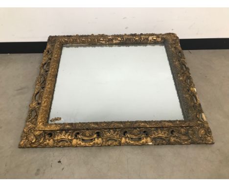 A Victorian gilt mirror, AF, 83cm by 93cm, some elements lacking 