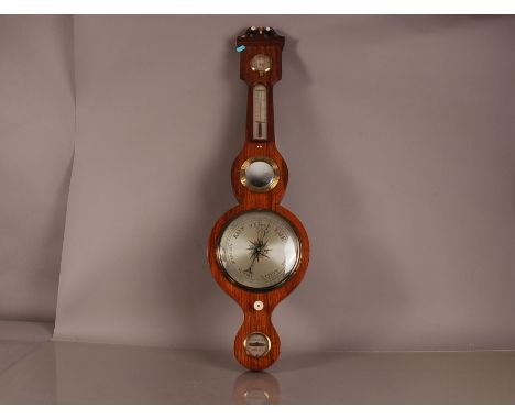 A Victorian rosewood wall barometer, 97cm, in the tradiotnal fashion 