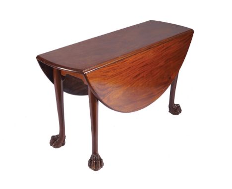 GEORGE II PERIOD MAHOGANY GATE LEG TABLE, CIRCA 1760the rectangular shaped top with D-shaped drop leaves, raised on tapered t