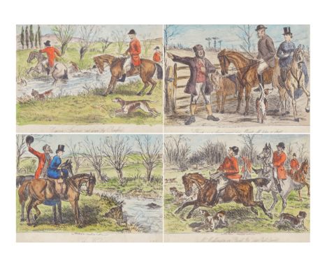 SET OF FOUR NINETEENTH-CENTURY CARRICATURE HUNTING PRINTS10 x 15 cm. (4)