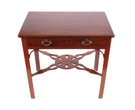 EIGHTEENTH-CENTURY CHIPPENDALE SIDE TABLE, CIRCA 1780the rectangular moulded edge top ,above a conforming frieze with drawer,