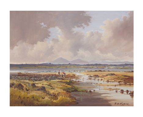 R. D. HIGGINSGathering seaweedOil on canvasSigned50 x 60 cm.