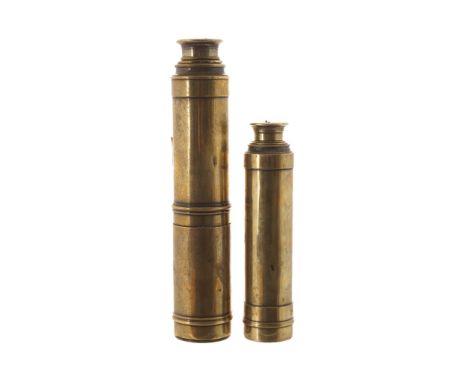 TWO NINETEENTH-CENTURY BRASS HUNTING SCOPES21 cm. long and smaller (2)