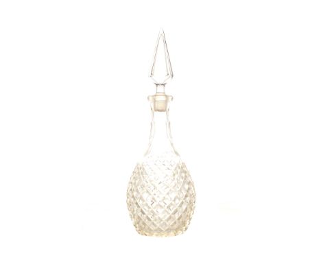 CUT GLASS DECANTER AND SILVER PLATED BISCUIT BARREL23 cm. high and smaller (2)