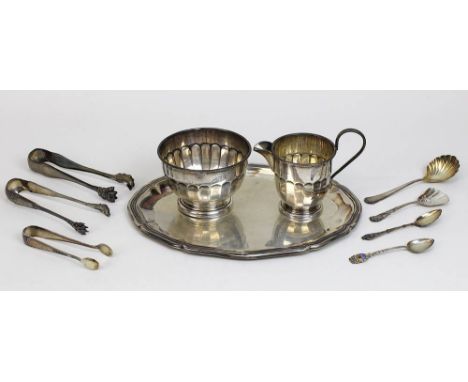 Milch - u. Zucker Garnitur, Deutschland, England u. Frankreich, Anfang 20. Jh., 800 - 925er Silber, bestehend aus: einer Zuck