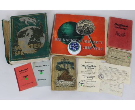 Konvolut meist Militaria, WK I und Deutsches Reich 1933 - 1945:&nbsp;Illustrierter Flottenkalender 1914, Minden 1914; "Die We