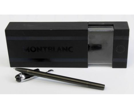 Montblanc Rollerball "Scenium", matt schwarzes Metall, L: 13 cm, in orig. Euti, lediglich Etui mit Alters - u. Gebrauchsspure