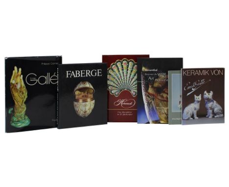 6 Bücher zu Glas u. Keramik, Le Tacon/Franckhauser/Fleck "Meisenthal 1999 – Berceau du Verre, Art nouveau", Musée du verre et