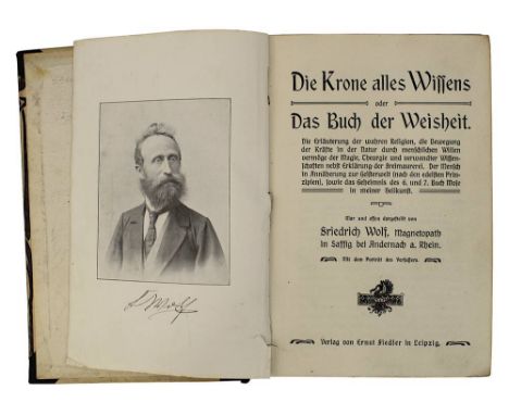 Friedrich Wolf "Die Krone alles Wissens o. Das Buch der Weisheit", Ernst Fiedler Verlag Leipzig, mit Titel- u. Schlussvignett