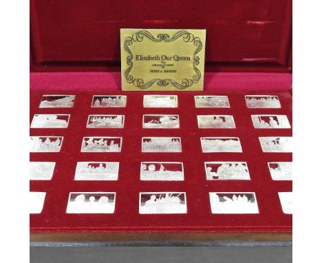 A set of twenty-five Elizabeth Our Queen silver Jubilee ingots, by John Pinches Limited, circa 1976, in a fitted presentation
