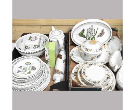 A collection of Portmeirion Botanic Garden pattern dinner and teawares, to include a rolling pin and a serving bowl, 26cm, to
