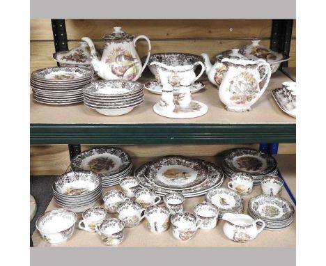 An extensive Royal Worcester Palissy Game Series tea and dinner service, to include tureens and meat plates