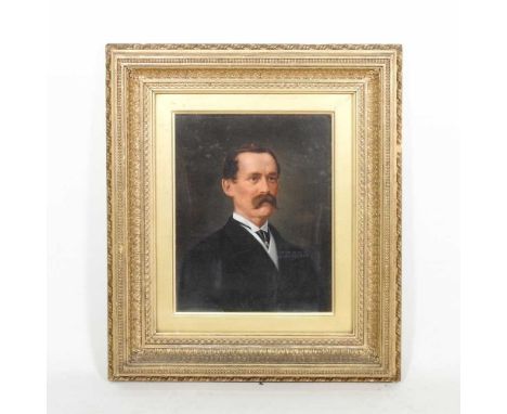 English school, late 19th century, a portrait of Victorian gentleman, oil on board, 25 x 20cm