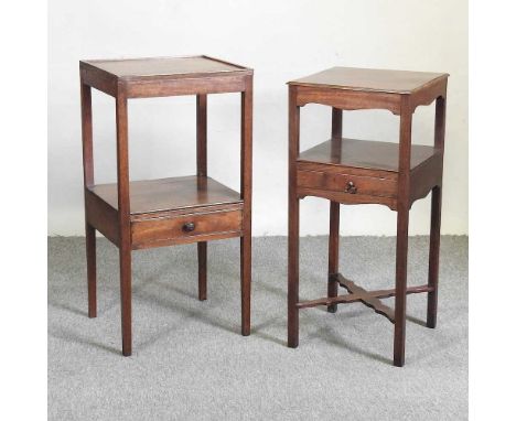 A George III mahogany night stand, together with another similar (2)40w x 326d x 80h cmBoth are solis and usable. The drawers