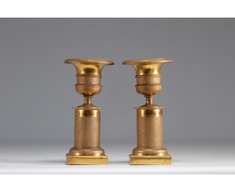 Pair of Empire ormolu fittings - Weight: 1.32 kg - Shipping available - Region: Europe - Sizes: H=310mm D=105mm - At first gl