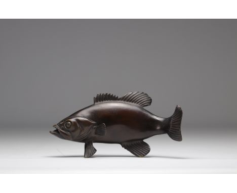 Bronze in the shape of a fish from Meiji period from Japan (æ˜Žæ²»æ™‚ä»£) - Weight: 990 g - Shipping available - Region: Japo