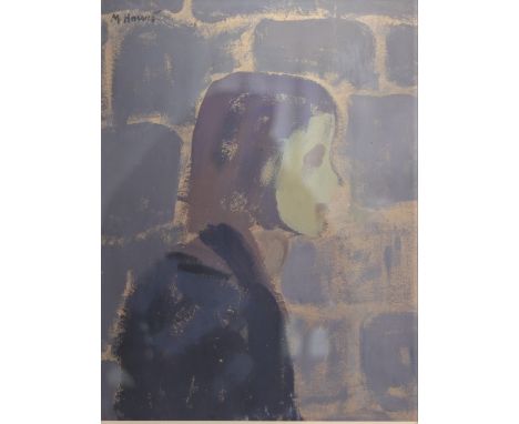Marie HOWET (1897-1984) painting in dark colours with a young girl in the centreÂ&nbsp; - Weight: 7.00 kg - Shipping unavaila