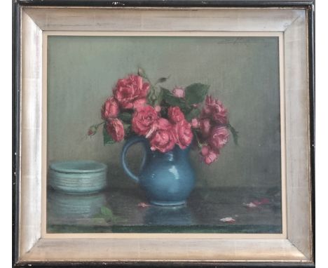Edouard MASSON (1881-1950) Pastel "bouquet of roses" - Weight: 3.00 kg - Shipping unavailable - Region: Belgique - Sizes: H 3