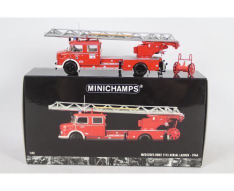 Minichamps - A boxed Minichamps 1:43 #439031070 Mercedes Benz 1113 Aerial Ladder 1966. The model appears to be in Mint condit