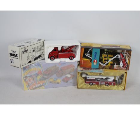 Corgi, First Gear - Three boxed diecast Fire related model vehicles / sets. Lot consists of Corgi #31703 Chipperfields Circus